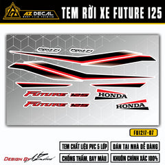 Dán decal xe Honda Future FI 125 màu đỏ đen nền trắng
