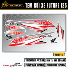 Tem xe Future 125 Fi màu đỏ xám nền trắng