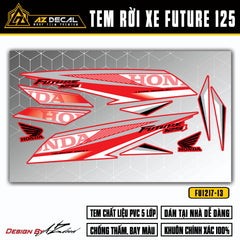 Dán decal xe Future 125 đỏ chữ Honda