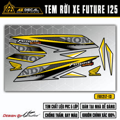 Dán decal xe Honda Future 125 FI màu xám vàng