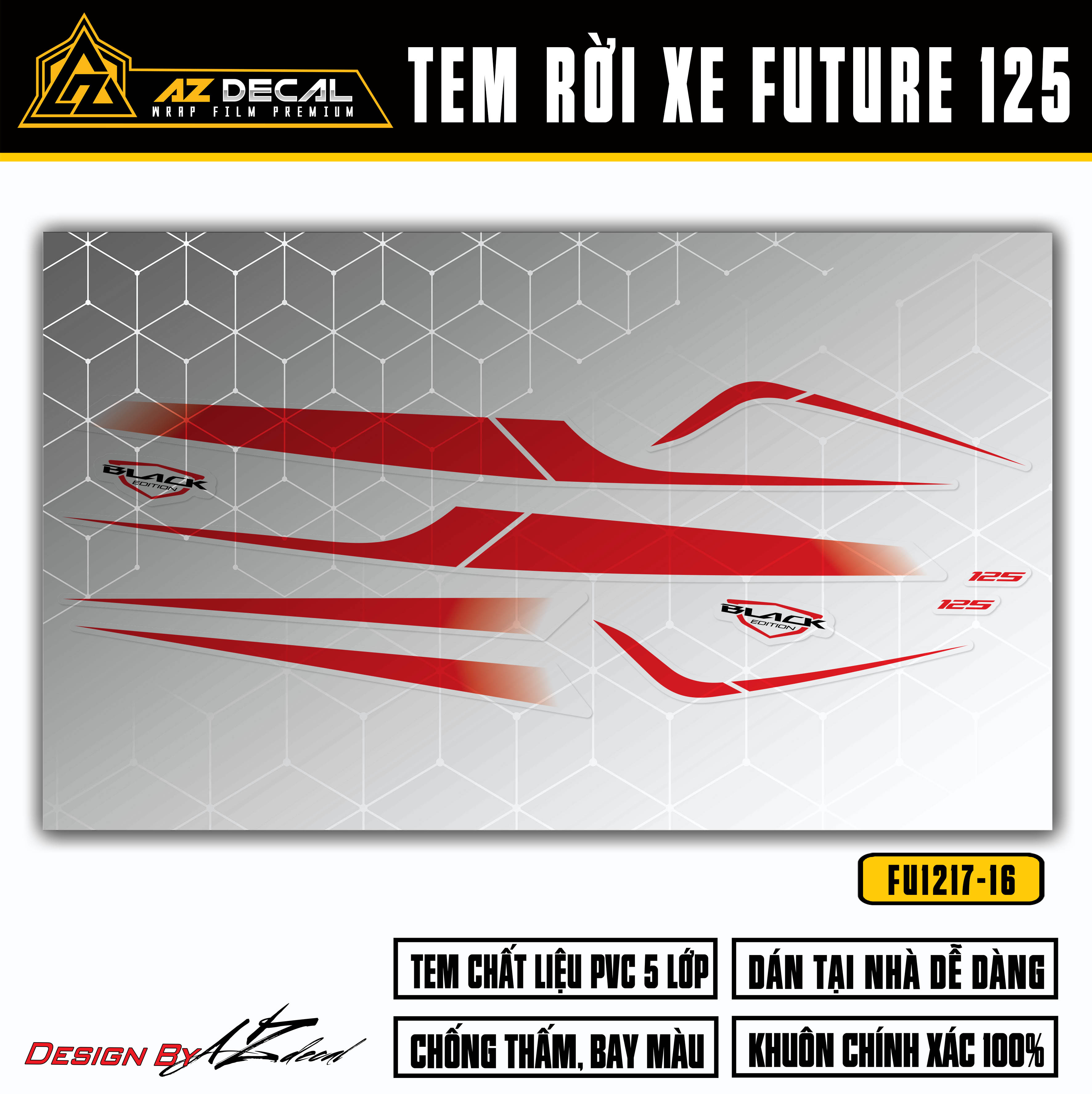 Tem xe Future 125 màu đỏ nền trong