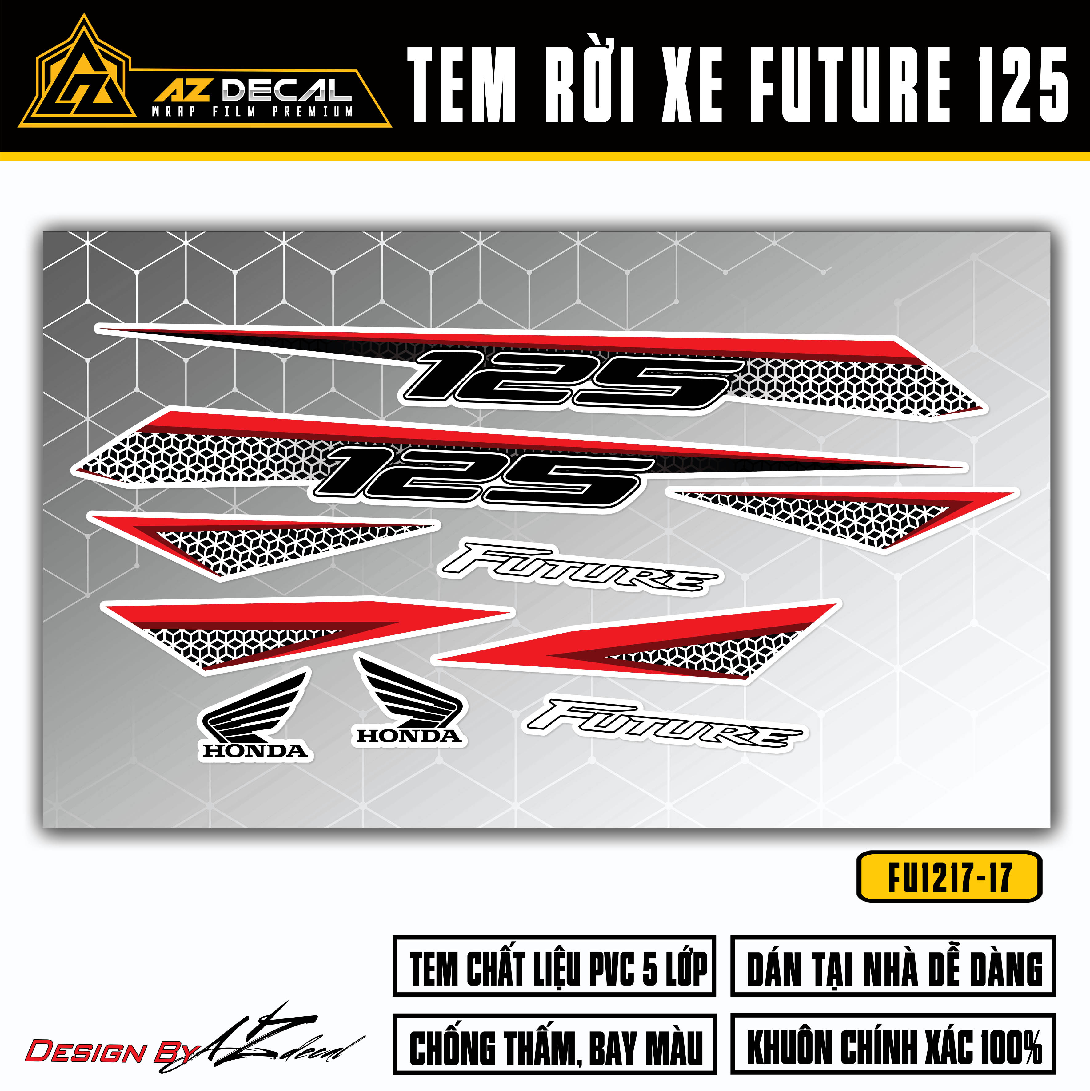 Tem dán xe Honda Future 125 trắng