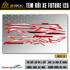 Tem rời Future 125 Fi trắng đen dán xe đỏ