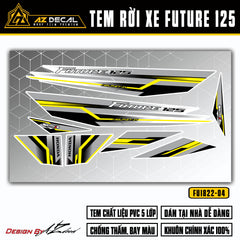 Tem xe Honda Future màu xám váng dán xe trắng