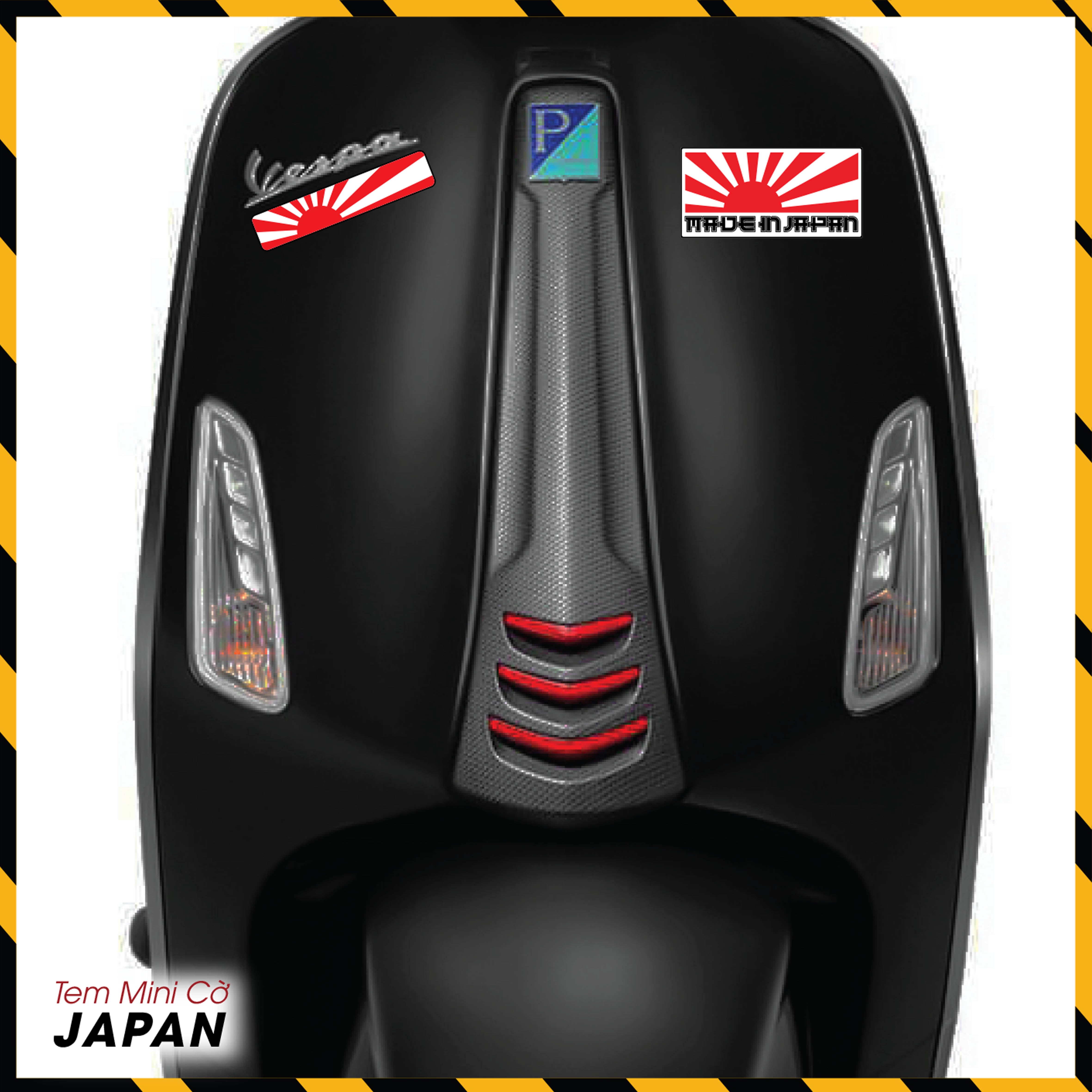 Sticker Dán Ô Tô, Xe Máy, Xe Điện, Xe Đạp, Mũ Bảo Hiểm | Tem Mini Cờ Quốc Gia - Japan