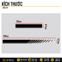 Kích thước mẫu decal dán sườn xe ô tô đẹp
