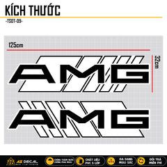 Kích thước mẫu tem xe AMG dán sườn ô tô