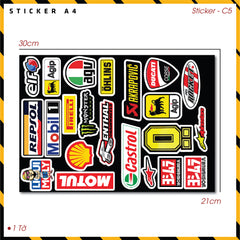 Sticker Dán Ô Tô, Xe Máy, Xe Điện, Xe Đạp, Mũ Bảo Hiểm | SET Trang Trí C5