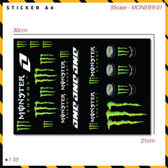 Sticker Dán Ô Tô, Xe Máy, Xe Điện, Xe Đạp, Mũ Bảo Hiểm | SET Trang Trí MONSTER 01