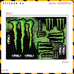 Sticker Dán Ô Tô, Xe Máy, Xe Điện, Xe Đạp, Mũ Bảo Hiểm | SET Trang Trí MONSTER 02