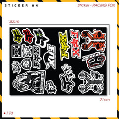 Sticker Dán Ô Tô, Xe Máy, Xe Điện, Xe Đạp, Mũ Bảo Hiểm | SET Trang Trí RACING FOX