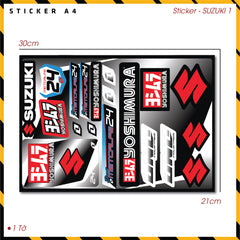 Sticker Dán Ô Tô, Xe Máy, Xe Điện, Xe Đạp, Mũ Bảo Hiểm | SET Trang Trí SUZUKI 1