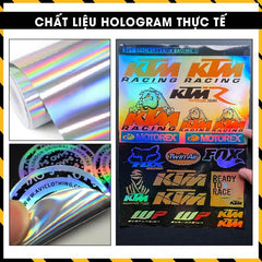 Sticker Dán Ô Tô, Xe Máy, Xe Điện, Xe Đạp, Mũ Bảo Hiểm | Hãng Xe Hologram - KTM RACING