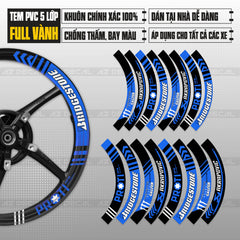 Tem dán vành xe mẫu Proti FFR màu xanh