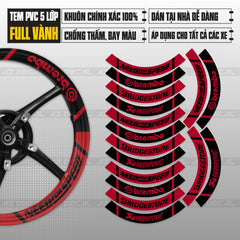 Tem dán vành bản to mẫu Brembo Đỏ