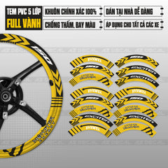 Tem dán vành Yamaha Monster cho Exciter - Vàng