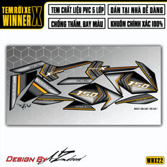 Tem Xe Winner X | WNX22 | Màu Vàng Đen