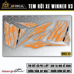 Mẫu tem dán xe Winner v3 - Winner X 2022 xám cam