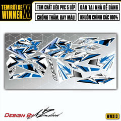 Tem Xe Winner X | WNX13 | JHOO 3D xanh trắng