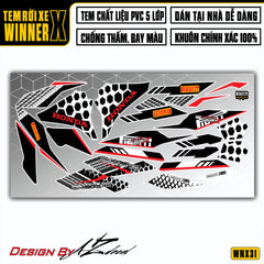 Tem Xe Winner X Đen Đỏ Phong Cách Firelli