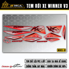 Decal Hayabusa dán Winner v3 màu đỏ