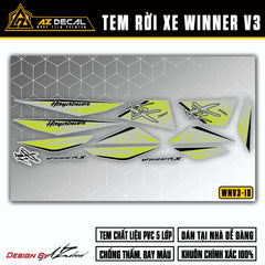 Tem xe Winner v3 - Winner X 2022 phong cách Hayabusa xám xanh