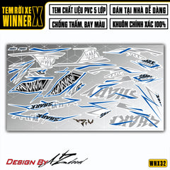 Tem xe Winner X mẫu cá mập cho xe trắng