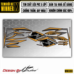 Tem xe Winner X Cách Điệu - Cam Đen