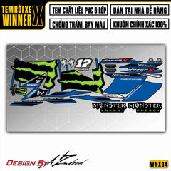 Tem xe Winner X phong cách Monster - Tem Đen
