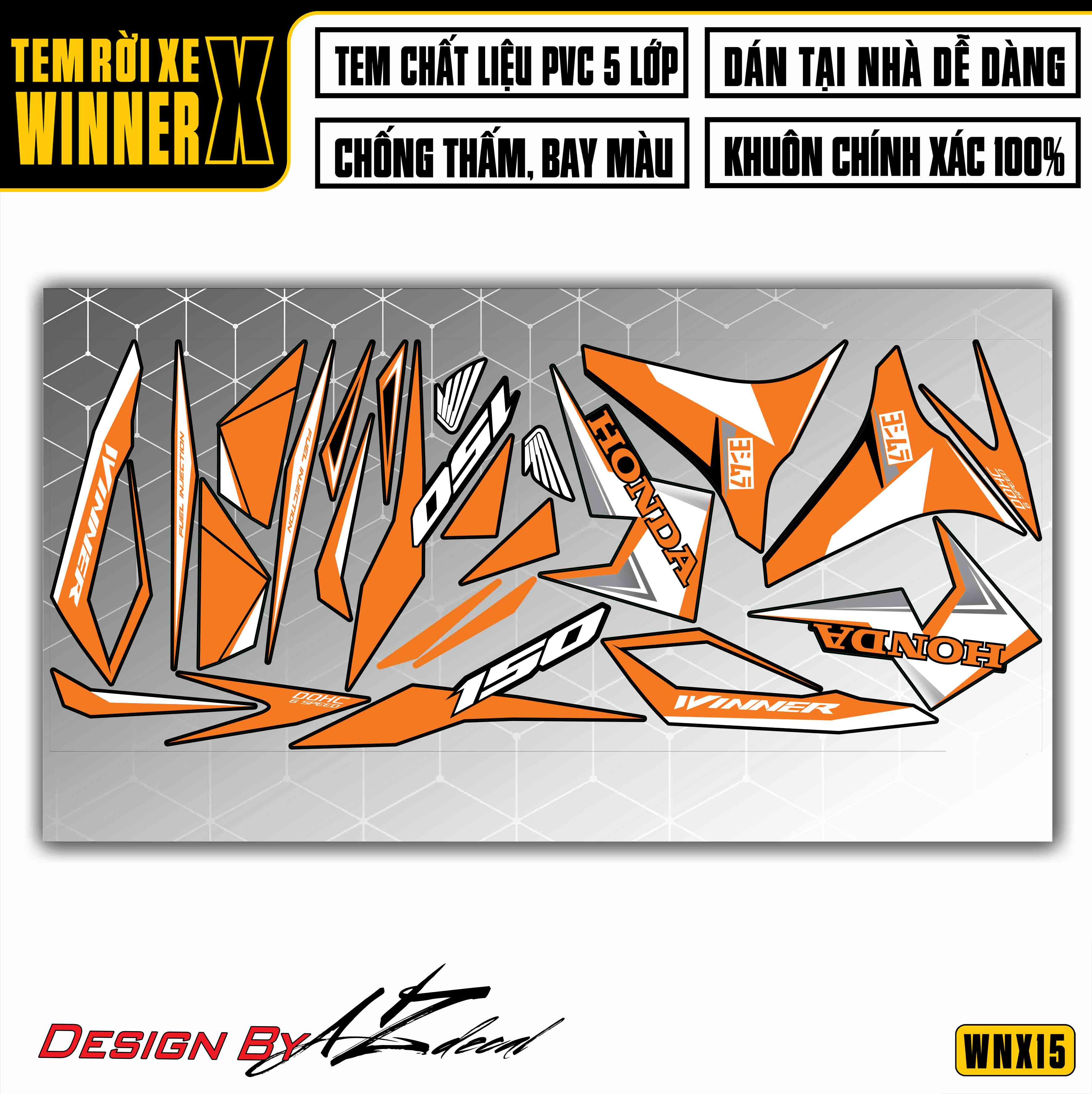 inner X | WNX15 | Thiết Kế Thể Thao cam trắng