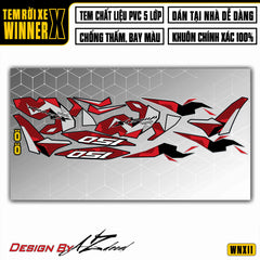 Tem Xe Winner X | WNX11 | Thiết Kế Matrix nền đen