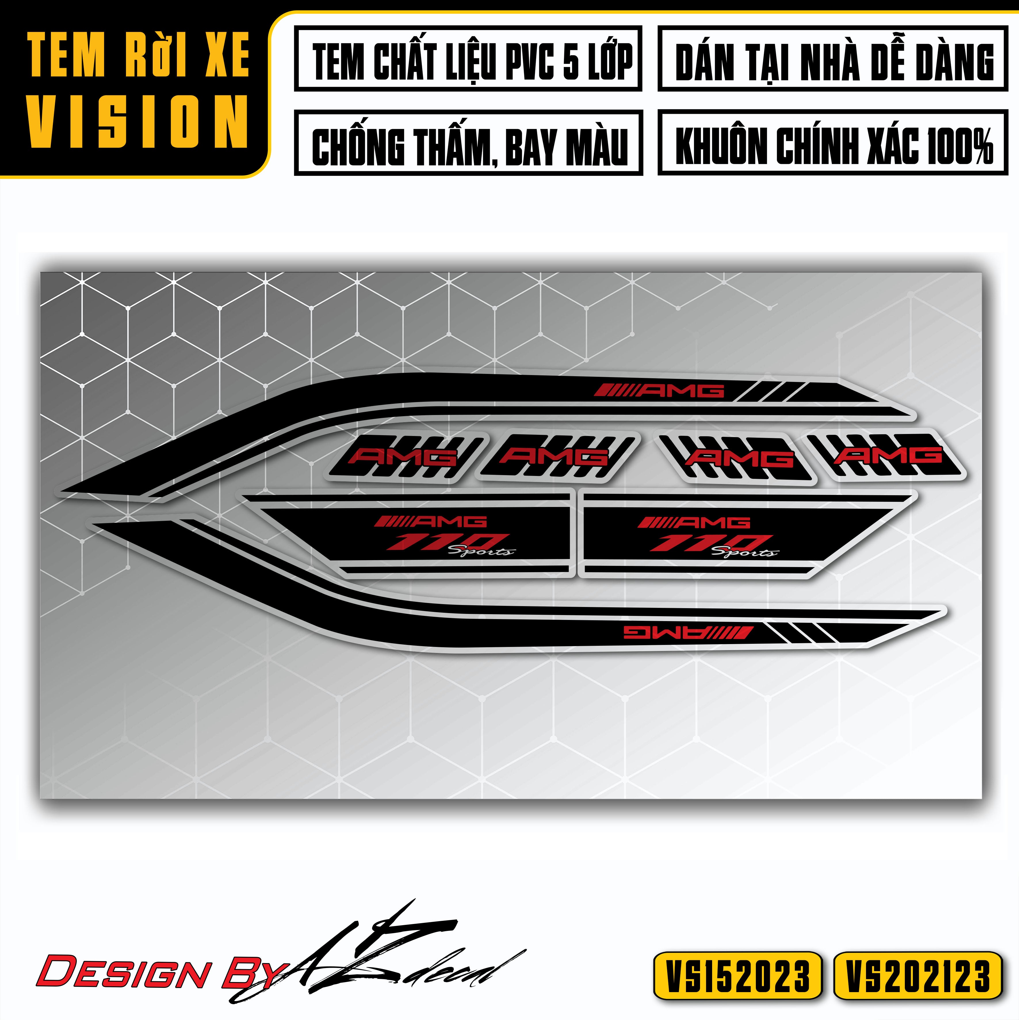 Tem Vision đen (nền trong) phong cách AMG