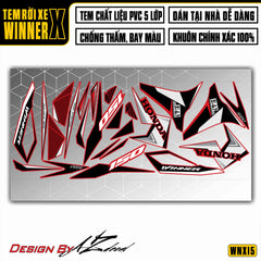 Tem Xe Winner X | WNX15 | Thiết Kế Thể Thao Đỏ Đe