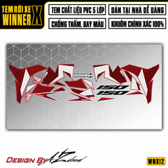 Tem Xe Winner X | WNX12 | Polygon 3D xe đỏ