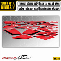 Tem Xe Winner X WNX05 One Heart Đỏ Đen