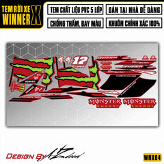 Tem xe Winner X phong cách Monster - Đỏ