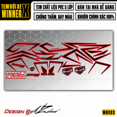 Tem xe Winner X Black Edition Đen Đỏ