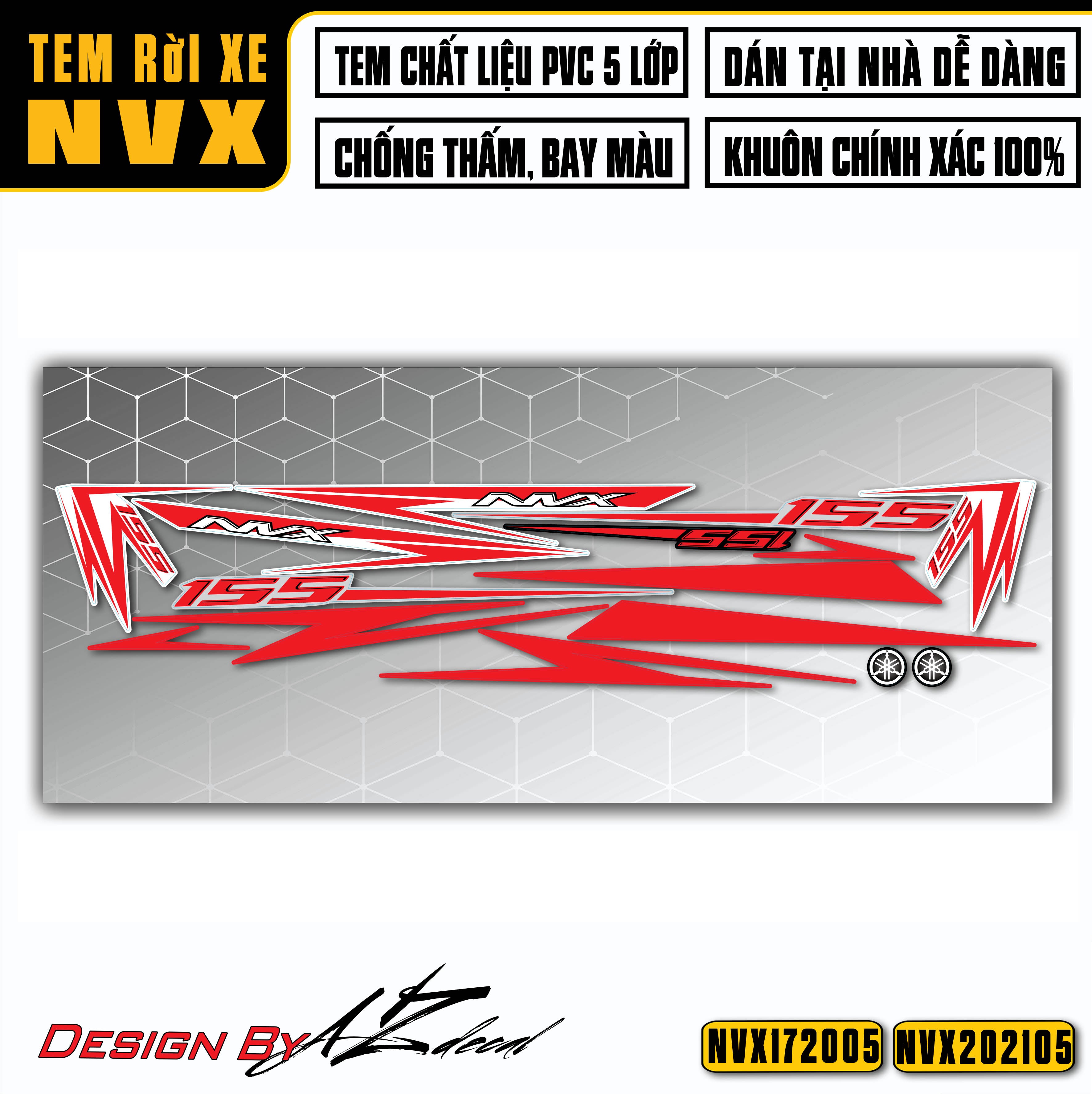 Tem rời xe NVX đẹp mẫu tia chớp