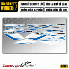 Tem Xe Winner X WNX05 One Heart Xanh Trắng