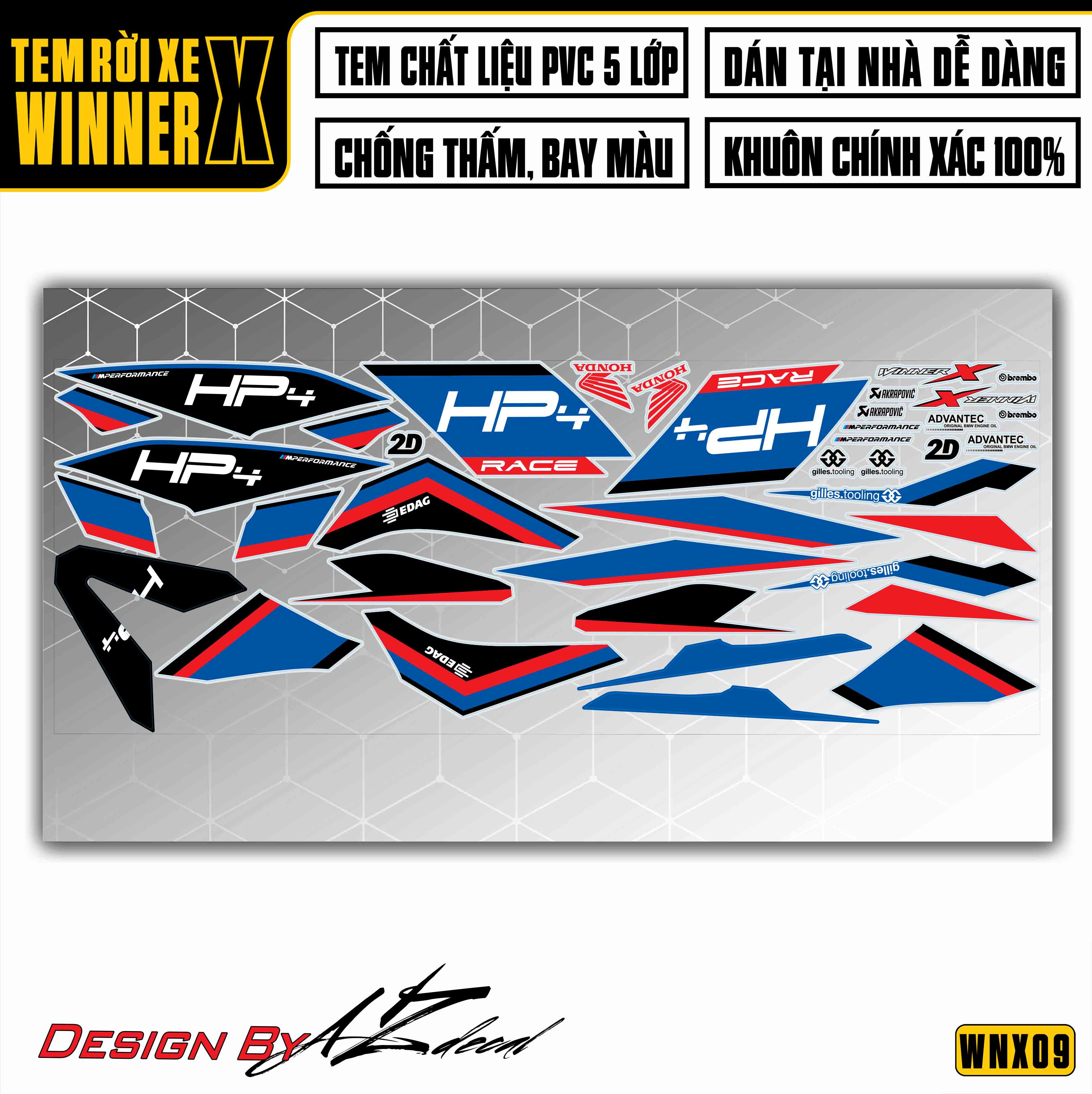 Tem xe Winner X HP4 - nền trắng