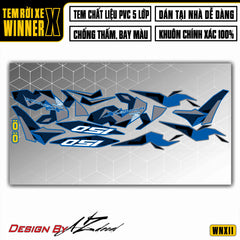 Tem Xe Winner X | WNX11 | Thiết Kế Matrix Xanh đen