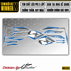 Tem xe Winner X Cách Điệu - Xanh Trắng