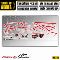 Tem xe Winner X Black Edition tem đỏ trắng