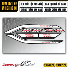 Dán tem xe Vision 2015 - 2021 mẫu tem chỉ AMG