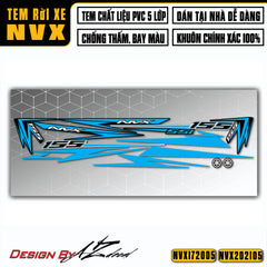 Tem xe NVX xanh dương đẹp