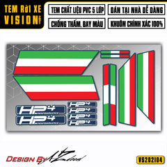 Chi tiết mẫu tem xe Vision 2015 - 2021 mẫu HP4