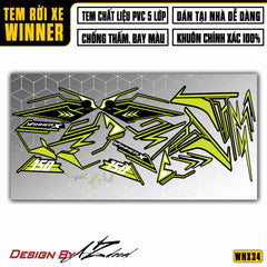 Bộ tem dán xe Winner X màu đen phong cách trẻ trung