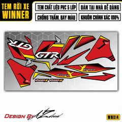 Tem Xe Winner X | WNX14 | Thiết Kế GTR Đỏ Vàng
