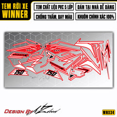 Bộ tem dán xe Winner X màu đỏ