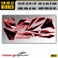 Tem Xe Winner X | WNX14 | Thiết Kế GTR Đỏ Đen